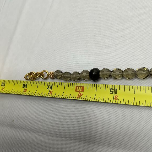 Designer Beaded Necklace & Wire Bracelet Faceted Glass & Wire Mesh Beads Y Drop - Picture 6 of 8